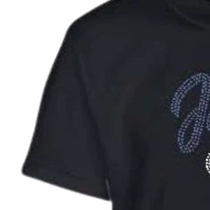 เสื้อยืดแขนสั้นลายกราฟิกประดับคริสตัลสีดำสำหรับวัยรุ่นหญิง สไตล์ลำลอง พิมพ์ลายตัวอักษรระยิบระยับ นุ่มสบาย แฟชั่น - Product Image 2