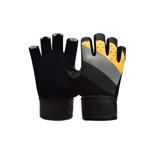 <b>Half</b> Finger Fitness Gloves PU Leather Weight Lifting Gym Unisex Breathable Non <b>Slip</b> Grip Bodybuilding Gloves - Product Image 1