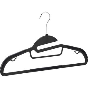 Appendiabiti in plastica grigia leggeri e antiscivolo, resistenti e salvaspazio con barra orizzontale in gomma, confezione da 50 - Product Image 2