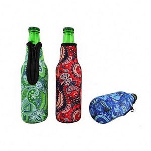 Manchon isotherme personnalisé pour bouteille de bière avec fermeture éclair, en néoprène, avec logo personnalisé, Coozies sur mesure - Product Image 4