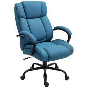 Sedia da Ufficio Blu con Schienale Alto, Altezza Regolabile, Base in Nylon Resistente (Capacità 220 kg), Certificata BIFMA, Seduta Larga - Product Image 1