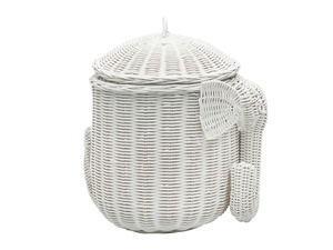 Panier de rangement en forme d'éléphant, tissé en rotin naturel avec couvercle, un panier mignon et adorable pour les enfants. - Product Image 2
