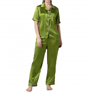 Ropa de Dormir para Mujer, Conjunto de 2 Piezas, Ropa de Noche/Traje de Alta Calidad, Ropa de Casa, Conjunto de Pijama de Seda - Product Image 1