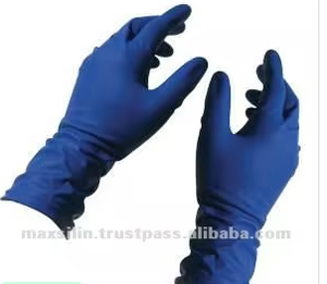 Gants en latex naturel en poudre bleue médicale à haut risque pour une protection optimale des mains - Product Image 2