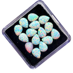 Opale naturelle australienne 8x6mm, cabochon en forme de poire, opale synthétique, pierres précieuses en vrac, prix de gros pour la fabrication de bijoux - Product Image 1