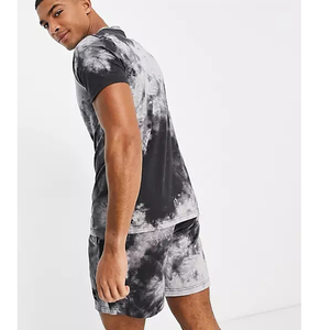 Printed Plus Size Unisex Sets Custom Logo Print 2 Piece Cotton <b>Polyester</b> <b>Tie</b> Dye Short Set Summer O Neck T Shirt Set For Men - Product Image 4