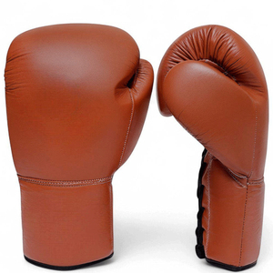 Gants de boxe à lacets, cuir véritable personnalisé, sangle de poignet réglable, gants de boxe professionnels, design premium, unisexe - Product Image 2