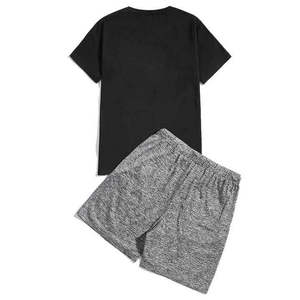 Men's Summer Fashion Short Sleeve Sportswear Ink Print T Shirts Shorts 2 PC <b>Sets</b> Men Casual Sports Suits Male Clothing - Product Image 2
