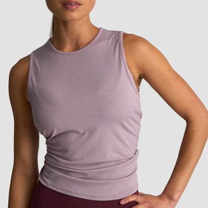 Outdoor Training <b>Ladies</b> Longline High Compression Open Back Design Tank <b>Top</b> Custom Blank Activewear Sports Round Neck <b>Vest</b> - Product Image 5