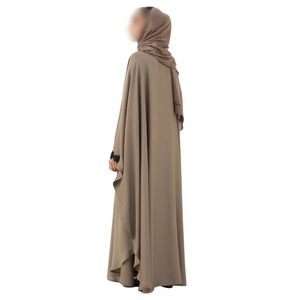 Abaya de Mujer de Poliéster de Color Sólido de Alta Calidad, Transpirable, de Chifón Premium, Negra - Product Image 2