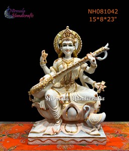 Artesanía Nirmala, Estatua Tradicional de Ganesha en Resina |   Figura Religiosa Pintada a Mano para Diwali/Bodas/Inauguración de Casa - Product Image 1