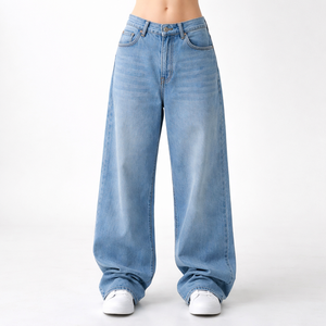 Pantalones Vaqueros Holgados de Cintura Baja para Mujer, Transpirables y a la Moda, Talla Grande, para Otoño - Product Image 1