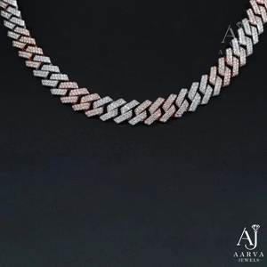สร้อยคอเงินแท้ 925 ชุบทอง ประดับเพชรโมอิสซาไนต์ทรงเรขาคณิต แบบ Cuban Link  สำหรับทุกเพศ สไตล์ฮิปฮอป เหมาะสำหรับงานแต่งงานและงานปาร์ตี้ - Product Image 2