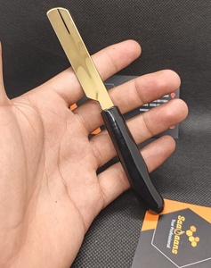 Nuevas cuchillas de un solo filo con mango recto de silicona, no plegables, de acero inoxidable, para afeitado manual y recorte de cejas. - Product Image 3