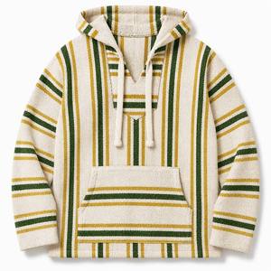 Sweat-shirt à capuche rayé en coton pour homme, coupe classique, décontracté, été, avec poche - Product Image 5