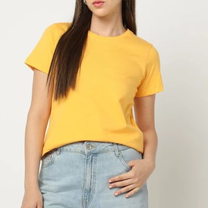 Camiseta de Mujer de Color Único, Personalizada, de Algodón y Poliéster, Manga Corta, Fabricante de Ropa Deportiva al por Mayor OEM, Superventas - Product Image 5