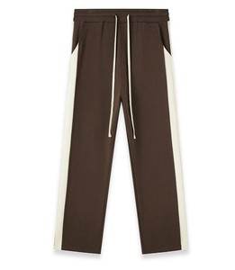 Pantalon de jogging décontracté pour homme, léger, taille mi-haute, avec fermeture éclair et bande latérale, 100 % coton - Product Image 3