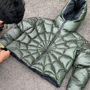 Custom Wholesale Manufacturer <b>Heat</b> Reactive Fabric Puffer Jacket Thermal Color Changing Spider Web Winter Outerwear Warm <b>Coat</b> - Product Image 4