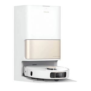 White Robotic <b>Vacuum</b> and Water Bottle Base Station Floor Cleaning <b>Robot</b> with Dust Collection for Home Use - Product Image 4