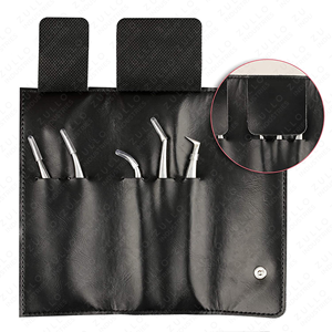 Juego de Pinzas para Extensión de Pestañas Tipo S Negras, 2 Piezas, Acero Inoxidable de Alta Calidad, Punta Puntiaguda, Herramientas Profesionales para Pestañas - Product Image 2