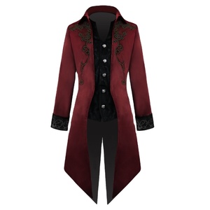 Wholesale Hot sale Premium Quality Medieval Stage Performance Costume Gothic Punk Jacket Medium Length British Punk <b>Trench</b> <b>Coat</b> - Product Image 1