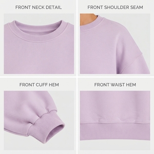 เสื้อสเวตเชิ้ตโอเวอร์ไซส์สำหรับผู้หญิง แขนยาว ผ้าฟลีซ สีพื้น ระบายอากาศได้ดี สวมใส่สบาย ทรงหลวม เหมาะสำหรับฤดูใบไม้ร่วง ไหล่ตก สไตล์สตรีทแวร์ - Product Image 6