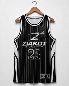 Wholesale Direct Ziakot Industry Custom Black White Authentic Throwback Basketball Jersey - Product Image 2