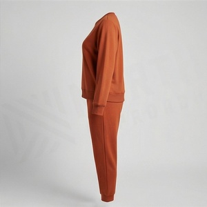 Ensemble 2 pièces tricoté pour femme : Sweat-shirt col rond et pantalon de jogging, couleur unie, coupe décontractée, manches longues, pantalon long, idéal pour l'automne - Product Image 3