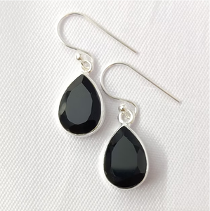 Elegant Drop Earrings Set in 925 Sterling Silver With Black Onyx Minimalist Jewelry Accessories for Women - Product Image 3