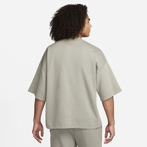 T-shirt en molleton épais décontracté pour hommes, grande taille, personnalisable avec lettres 3D en relief, 100% coton recyclé, molleton 340g, t-shirt oversize pour hommes - Product Image 2