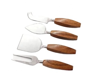 Ensemble de couverts de table en acier inoxydable avec manche en bois d'acacia, Gadgets de cuisine de bonne qualité - Product Image 1
