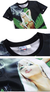 Unisex Plus Size Short Sleeve <b>T</b>-<b>Shirt</b> 3D Lovers <b>Weeds</b> Green Leaves Print Quick Dry Breathable Eco-Friendly Casual Summer Tops - Product Image 5