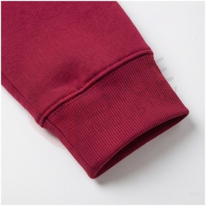 Ensemble de survêtement à capuche pour homme, couleur bordeaux, manches longues, couleur unie, coupe décontractée, vêtements d'automne, respirant, 100% coton - Product Image 6