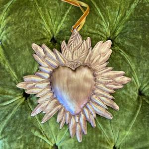 Sacred Milagro Heart Brass <b>Wall</b> Mirror <b>Set</b> Shabby Chic Traditional Home Decor Indoor Living Room Easter Ornament 100% Handmade - Product Image 5