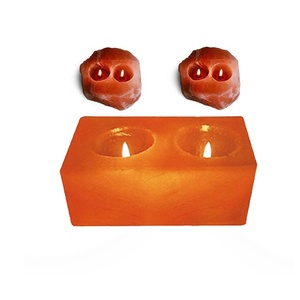 Bougeoir à sel à 2 trous pour artisanat naturel de l'Himalaya Meilleur emballage en forme naturelle de Sian Enterprises - Product Image 5