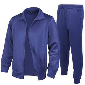 Chándal cortavientos de poliéster ligero y transpirable de alta calidad para hombre, de color sólido, con cuello alto, pantalón y sudadera, traje informal. - Product Image 1