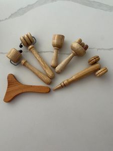 Outil de massage corporel en bois, masseur manuel de drainage lymphatique, rouleau anti-cellulite pour la taille, l'abdomen, les cuisses et les fesses - Product Image 5