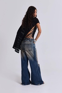 Jeans Baggy Vintage Streetwear de Haute Qualité en Coton Lourd, Coupe Droite Large, Taille Mi-Haute pour Hommes – Vente en Gros - Product Image 2