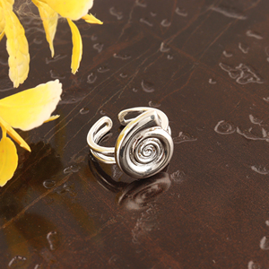 Elegant Modern Spiral Adjustable Minimalist 18k Silver Plated <b>Statement</b> <b>Ring</b> Trendy Best Design Women's Luxury Accessories Gift - Product Image 5