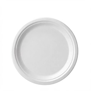 Assiettes jetables rondes de 6 pouces en bagasse de canne à sucre pour le service de collations et de desserts, usage hôtelier et café - Product Image 1