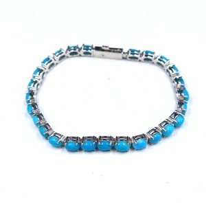 925 Sterling Silver Turquoise Gemstone <b>Bracelet</b> Wholesale Natural Turquoise <b>Stone</b> Silver <b>Bracelet</b> Jewelry Gift Birthstone - Product Image 3