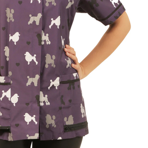 Blouse de toilettage robuste imperméable anti-poils en tissu polyester, couleur personnalisée, logo personnalisé, commande en gros - Product Image 5