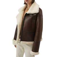 Veste en cuir véritable 100 % PU pour femme avec doublure en peau de mouton / Nouvelle arrivée 2026 : Veste en cuir légère et respirante pour femme