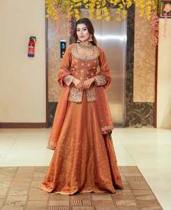 Designer Embroidery Sequence And Moti Work Shimmer Silk <b>Top</b> With <b>Lehenga</b> Bottom And Dupatta Fully Stitched Ready To Wear Set - Product Image 3