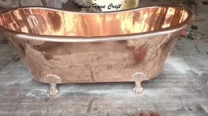Freestanding Copper Oval Bathtub with Antique Style Without Lid for Bathroom Spa Room-Indian Home Crafts - Product Image 5