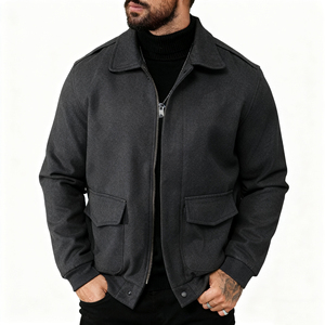 Polyester Breathable Turn-<b>down</b> Collar Zip Front Flap Pocket Men's Jacket Casual Lightweight Utility Outdoor Coat Autumn Self - Product Image 3