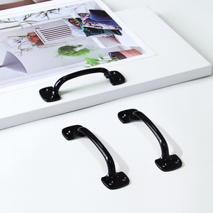 OEM Available Modern European <b>Black</b> Zinc Alloy Bow Cabinet Handle Hardware Products Furniture Pull for Wardrobe Drawer - Product Image 1
