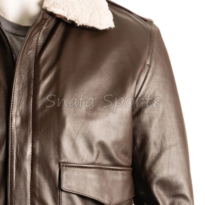 Plus Size <b>Men</b> Genuine <b>Leather</b> <b>Jacket</b> with Polyester Lining Black Color Cowhide Outerwear Wholesale <b>Leather</b> <b>Jackets</b> - Product Image 3