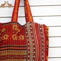 Sac à bandoulière vintage Kantha tissé à la main Saree recyclé de Bohème fourre-tout