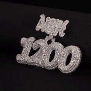 Colgante Personalizado con Nombre, Número o Letra en Diamantes, Chapado en Oro sobre Plata de Ley 925, Joyería HipHop para Raperos, Regalo Brillante - Product Image 4